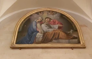 A painting of the Holy Family at the Church of St. Joseph in Beirut, Lebanon. Courtesy of Aid to the Church in Need.